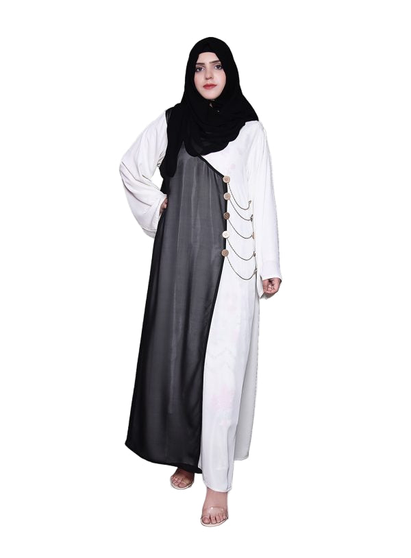 Single Gown White & Black