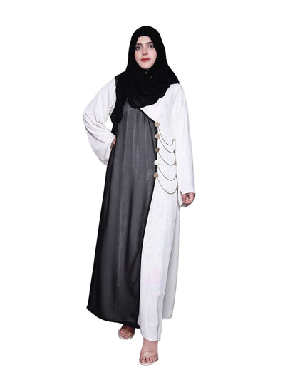 Single Gown White & Black