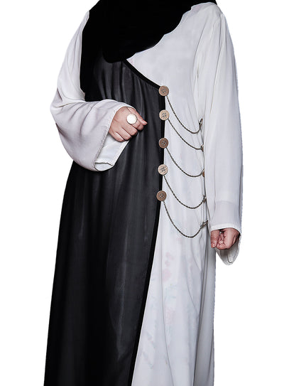 Single Gown White & Black