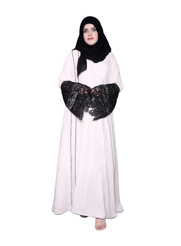 Single Abaya Pinkish White