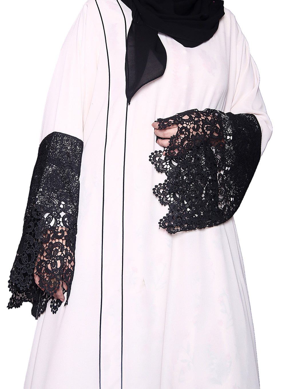 Single Abaya Pinkish White