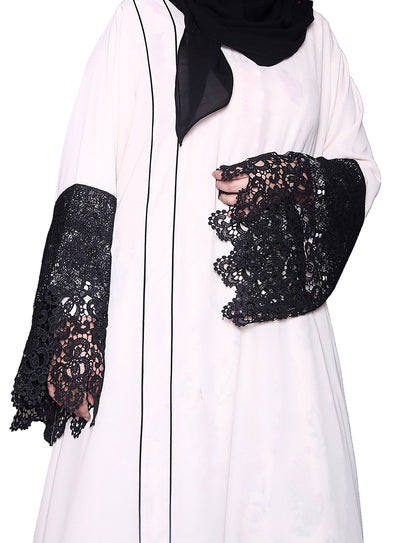 Single Abaya Pinkish White