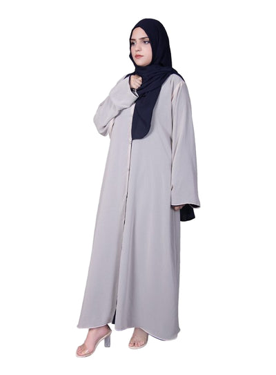DOUBLE CHIFFON ABAYA SILVER GREY & NAVY BLUE