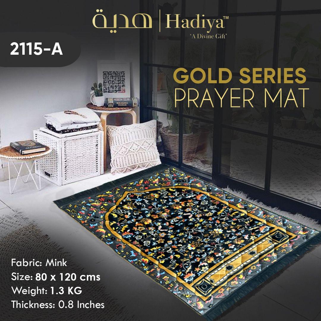 Leaf and Flower Grey - Gold Series Prayer Mat