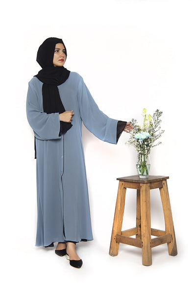 Double Abaya GREISH & BLACK