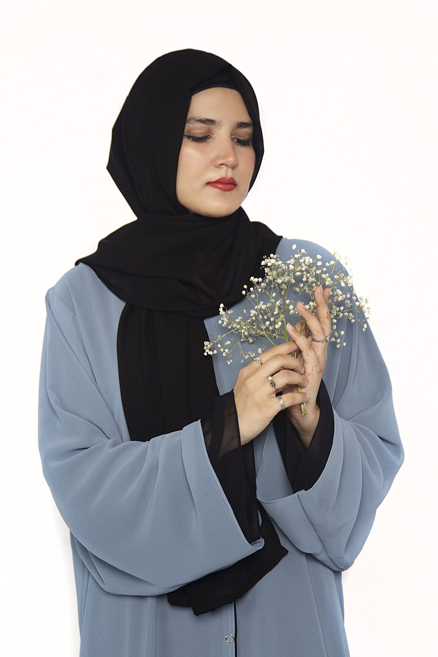 Double Abaya GREISH & BLACK