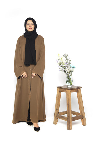 Double Abaya Camel & Black