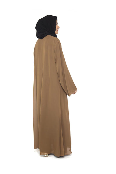 Double Abaya Camel & Black